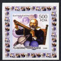 Guinea - Bissau 2006 Space Pioneers #1 - Galileo Galilei & Telescope individual imperf deluxe sheet unmounted mint. Note this item is privately produced and is offered purely on its thematic appeal