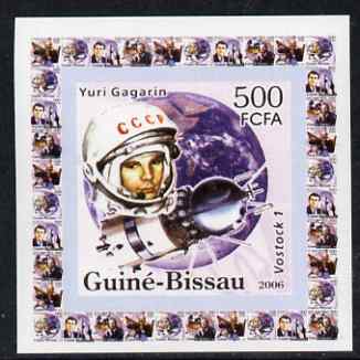 Guinea - Bissau 2006 Space Pioneers #3 - Yuri Gagarin & Vostok individual imperf deluxe sheet unmounted mint. Note this item is privately produced and is offered purely on its thematic appeal