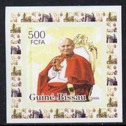 Guinea - Bissau 2006 The Pope #1 individual imperf deluxe sheet unmounted mint. Note this item is privately produced and is offered purely on its thematic appeal