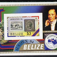 Belize 1984 Stamp on Stamp 'Ausipex' Stamp Exhibition unmounted mint imperf m/sheet (SG MS 798)
