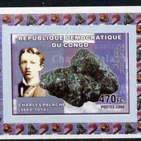Congo 2006 Minerals & Mineralogists #4 - Charles Palache & Malachite individual imperf deluxe sheet unmounted mint. Note this item is privately produced and is offered purely on its thematic appeal