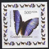 Guinea - Bissau 2006 Butterflies #1 - Morpho patrocius individual imperf deluxe sheet unmounted mint. Note this item is privately produced and is offered purely on its thematic appeal