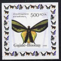 Guinea - Bissau 2006 Butterflies #4 - Ornithoptera paradisea individual imperf deluxe sheet unmounted mint. Note this item is privately produced and is offered purely on its thematic appeal
