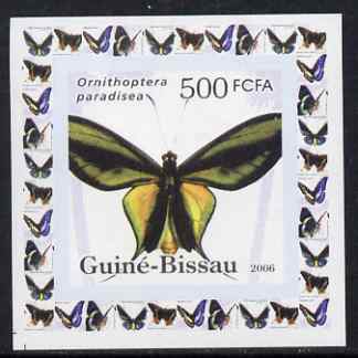Guinea - Bissau 2006 Butterflies #4 - Ornithoptera paradisea individual imperf deluxe sheet unmounted mint. Note this item is privately produced and is offered purely on its thematic appeal