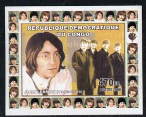 Congo 2006 Beatles #1 - John Lennon individual imperf deluxe sheet unmounted mint. Note this item is privately produced and is offered purely on its thematic appeal