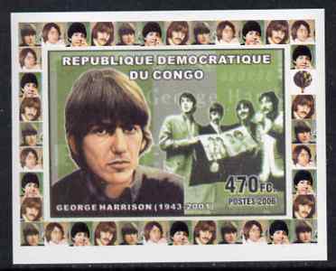 Congo 2006 Beatles #2 - George Harrison individual imperf deluxe sheet unmounted mint. Note this item is privately produced and is offered purely on its thematic appeal