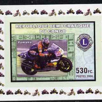 Congo 2006 Motorcycles #2 - Yamaha with Lions Int Logo individual imperf deluxe sheet unmounted mint. Note this item is privately produced and is offered purely on its thematic appeal