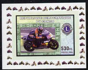 Congo 2006 Motorcycles #2 - Yamaha with Lions Int Logo individual imperf deluxe sheet unmounted mint. Note this item is privately produced and is offered purely on its thematic appeal