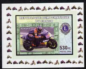 Congo 2006 Motorcycles #2 - Yamaha with Lions Int Logo individual imperf deluxe sheet unmounted mint. Note this item is privately produced and is offered purely on its thematic appeal