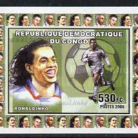 Congo 2006 Footballers #4 - Ronaldinho individual imperf deluxe sheet unmounted mint. Note this item is privately produced and is offered purely on its thematic appeal
