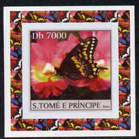 St Thomas & Prince Islands 2004 Butterflies #1 individual imperf deluxe sheet unmounted mint. Note this item is privately produced and is offered purely on its thematic appeal