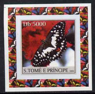 St Thomas & Prince Islands 2004 Butterflies #2 individual imperf deluxe sheet unmounted mint. Note this item is privately produced and is offered purely on its thematic appeal