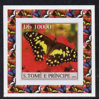 St Thomas & Prince Islands 2004 Butterflies #4 individual imperf deluxe sheet unmounted mint