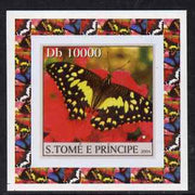 St Thomas & Prince Islands 2004 Butterflies #4 individual imperf deluxe sheet unmounted mint