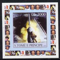 St Thomas & Prince Islands 2003 Apollo 11 #2 - Take-Off individual imperf deluxe sheet unmounted mint. Note this item is privately produced and is offered purely on its thematic appeal