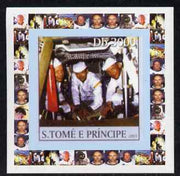 St Thomas & Prince Islands 2003 Apollo 11 #6 - Crew in Quarantine individual imperf deluxe sheet unmounted mint. Note this item is privately produced and is offered purely on its thematic appeal
