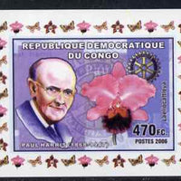 Congo 2006 Paul Harris, Orchid & Rotary #2 individual imperf deluxe sheet unmounted mint. Note this item is privately produced and is offered purely on its thematic appeal