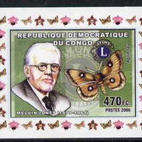 Congo 2006 Melvin Jones, Butterfly & Lions International #1 individual imperf deluxe sheet unmounted mint. Note this item is privately produced and is offered purely on its thematic appeal