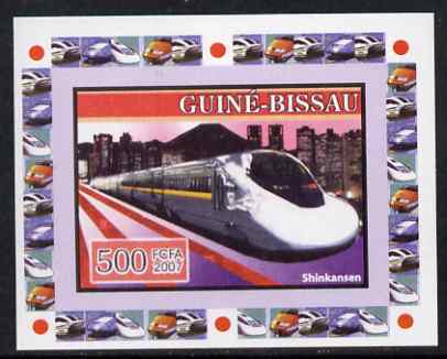 Guinea - Bissau 2007 High Speed Trains #1 - Shinkansen individual imperf deluxe sheet unmounted mint