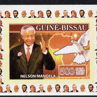 Guinea - Bissau 2007 Humanitarians #1 - Nelson Mandela & Dove individual imperf deluxe sheet unmounted mint. Note this item is privately produced and is offered purely on its thematic appeal