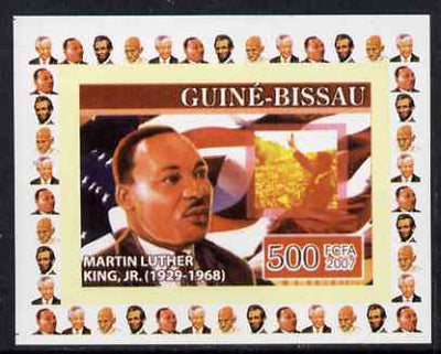 Guinea - Bissau 2007 Humanitarians #3 - Martin Luther King individual imperf deluxe sheet unmounted mint. Note this item is privately produced and is offered purely on its thematic appeal