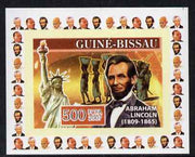 Guinea - Bissau 2007 Humanitarians #4 - Abraham Lincoln & Statue of Liberty individual imperf deluxe sheet unmounted mint. Note this item is privately produced and is offered purely on its thematic appeal