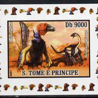 St Thomas & Prince Islands 2007 Dinosaurs #1 individual imperf deluxe sheet unmounted mint. Note this item is privately produced and is offered purely on its thematic appeal