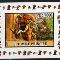 St Thomas & Prince Islands 2007 Dinosaurs #4 individual imperf deluxe sheet unmounted mint. Note this item is privately produced and is offered purely on its thematic appeal