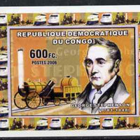 Congo 2006 George Stephenson #1 - With the Rocket individual imperf deluxe sheet unmounted mint. Note this item is privately produced and is offered purely on its thematic appeal