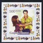 Guinea - Bissau 2006 Elvis Presley #1 - Tied up with a girl individual imperf deluxe sheet unmounted mint. Note this item is privately produced and is offered purely on its thematic appeal