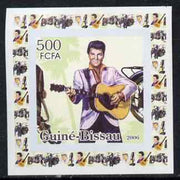 Guinea - Bissau 2006 Elvis Presley #2 - At the Mike with Motorcycle behind individual imperf deluxe sheet unmounted mint. Note this item is privately produced and is offered purely on its thematic appeal