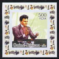 Guinea - Bissau 2006 Elvis Presley #4 - Playing cards behind individual imperf deluxe sheet unmounted mint. Note this item is privately produced and is offered purely on its thematic appeal