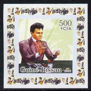 Guinea - Bissau 2006 Elvis Presley #4 - Playing cards behind individual imperf deluxe sheet unmounted mint. Note this item is privately produced and is offered purely on its thematic appeal