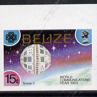 Belize 1983 Communications 15c (Telstar 2) in unmounted mint imperf marginal single (as SG 753)