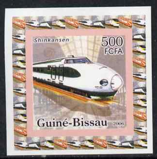 Guinea - Bissau 2006 High Speed Trains #1 - Shinkansen individual imperf deluxe sheet unmounted mint. Note this item is privately produced and is offered purely on its thematic appeal
