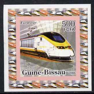 Guinea - Bissau 2006 High Speed Trains #2 - Eurostar individual imperf deluxe sheet unmounted mint. Note this item is privately produced and is offered purely on its thematic appeal
