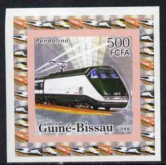 Guinea - Bissau 2006 High Speed Trains #4 - Pendolino individual imperf deluxe sheet unmounted mint. Note this item is privately produced and is offered purely on its thematic appeal