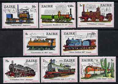 Zaire 1980 Locomotives perf set of 8 unmounted mint SG 977-84