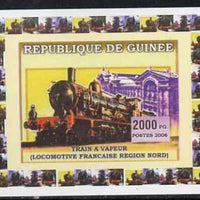 Guinea - Conakry 2006 Steam Trains - French North Region individual imperf deluxe sheet unmounted mint. Note this item is privately produced and is offered purely on its thematic appeal