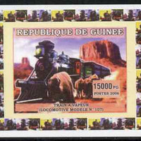 Guinea - Conakry 2006 Steam Trains - Modele No. 107 individual imperf deluxe sheet unmounted mint. Note this item is privately produced and is offered purely on its thematic appeal