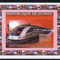 Guinea - Conakry 2006 Chinese Locomotives - Transrapide Maglev individual imperf deluxe sheet unmounted mint. Note this item is privately produced and is offered purely on its thematic appeal