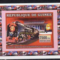 Guinea - Conakry 2006 Chinese Locomotives - Nao Zedong individual imperf deluxe sheet unmounted mint. Note this item is privately produced and is offered purely on its thematic appeal
