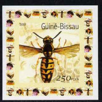 Guinea - Bissau 2001 Bees #1 individual imperf deluxe sheet unmounted mint. Note this item is privately produced and is offered purely on its thematic appeal