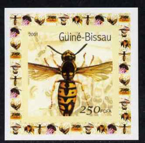 Guinea - Bissau 2001 Bees #1 individual imperf deluxe sheet unmounted mint. Note this item is privately produced and is offered purely on its thematic appeal
