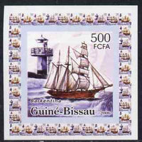 Guinea - Bissau 2006 Ships & Lighthouses #3 - Barkentina individual imperf deluxe sheet unmounted mint. Note this item is privately produced and is offered purely on its thematic appeal