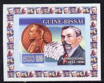 Guinea - Bissau 2007 Inventors #3 - Alfred Nobel individual imperf deluxe sheet unmounted mint. Note this item is privately produced and is offered purely on its thematic appeal