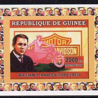 Guinea - Conakry 2006 Harley Davidson Motorcycles #1 - William S Harley individual imperf deluxe sheet unmounted mint. Note this item is privately produced and is offered purely on its thematic appeal
