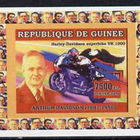 Guinea - Conakry 2006 Harley Davidson Motorcycles #2 - Arthur Davidson individual imperf deluxe sheet unmounted mint. Note this item is privately produced and is offered purely on its thematic appeal