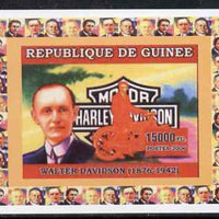 Guinea - Conakry 2006 Harley Davidson Motorcycles #3 - Walter Davidson individual imperf deluxe sheet unmounted mint. Note this item is privately produced and is offered purely on its thematic appeal