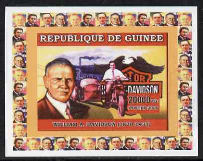 Guinea - Conakry 2006 Harley Davidson Motorcycles #4 - William Davidson individual imperf deluxe sheet unmounted mint. Note this item is privately produced and is offered purely on its thematic appeal